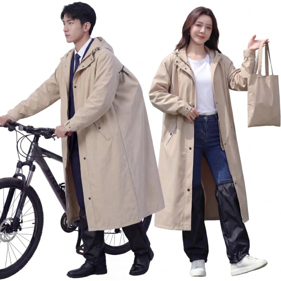 [モリヲハシル] レインコート レディース メンズ 【レッグカバー付き・足も濡れない】 雨具 上下 ポンチョ レインウェア カッパ 自転車 リュック対応 梅雨対策 軽量 通気 通勤 通学 防水 撥水加工 男女兼用 コンパクト 収納袋付き